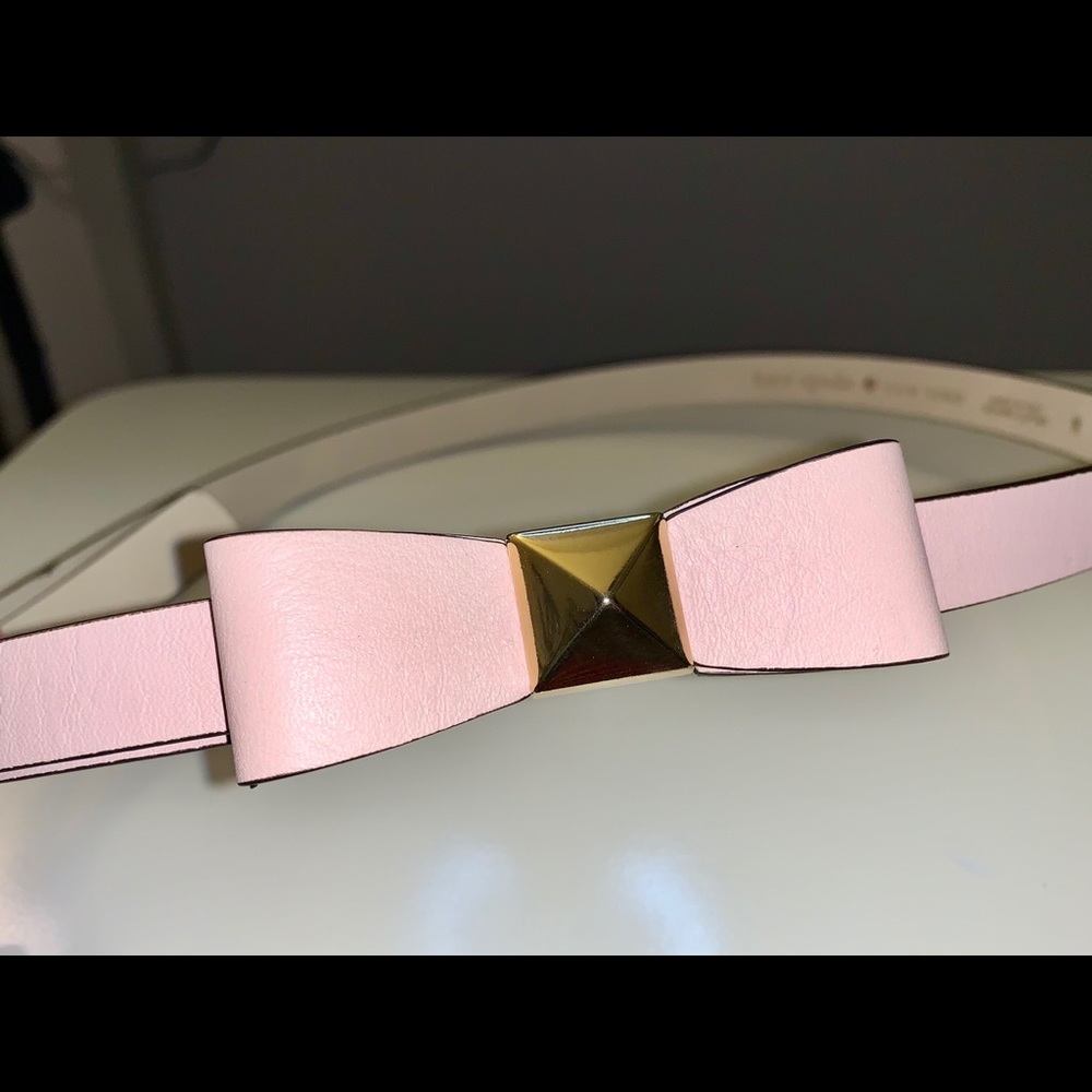 Auth Kate Spade New York Stud Bow Belt Pink New